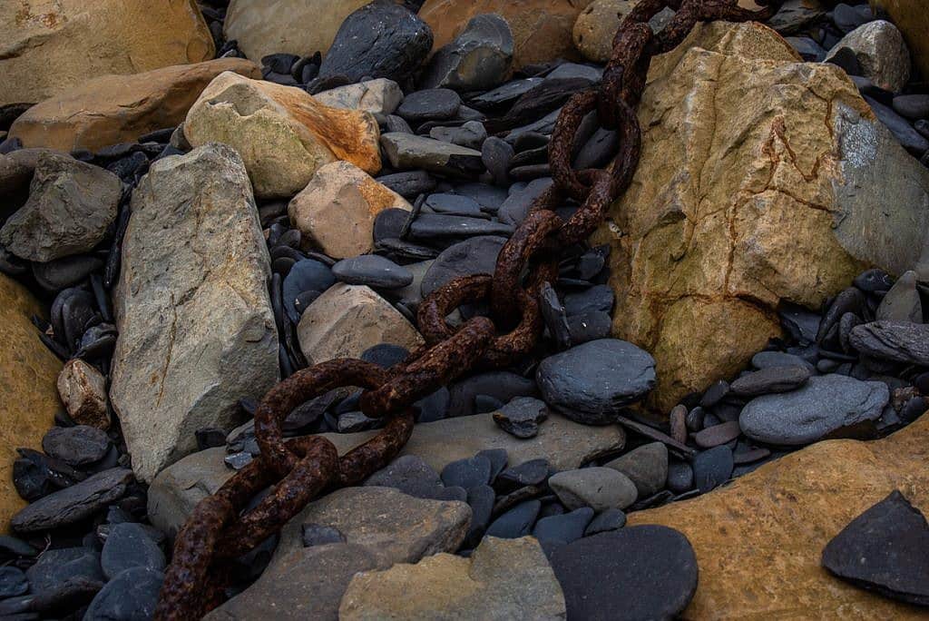 Rusty Chain Dorset Beach